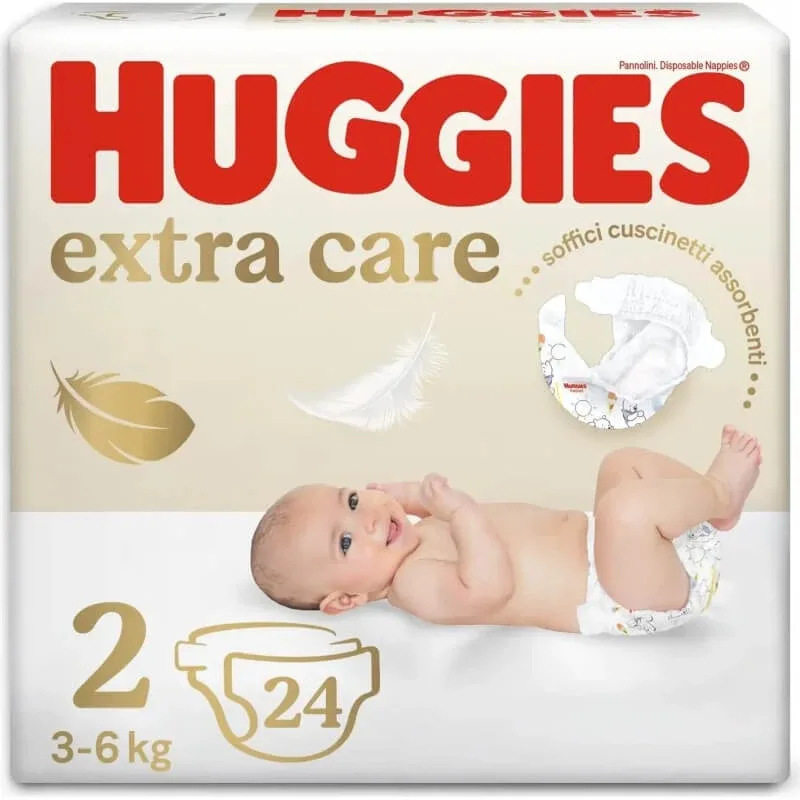 Huggies pentru bebeluși, mărimea 2 (3-6 kg), 24 de scutece — preț și oferte