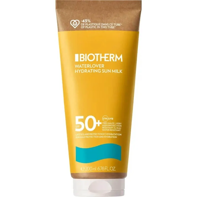 Biotherm cremă solară SPF 50+, lapte hidratant Waterlover Hydration Sunmilk, protecție foarte ridicată, 200 ml — preț și oferte