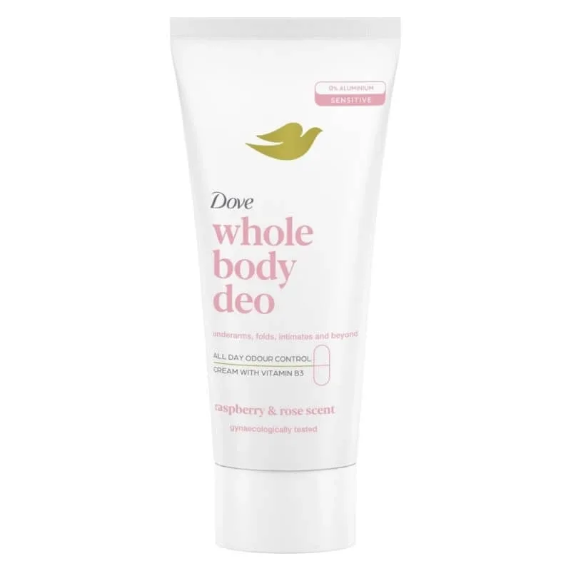 Dove Whole Body Deo cu zmeură și trandafir – cremă deodorantă pentru corp 75 ml — preț și oferte