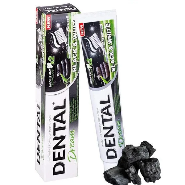 Pasta de dinti Dental Dream BLACK & WHITE cu carbune activ, Rubella | 100 ml RUBELLA INFINITY — preț și oferte