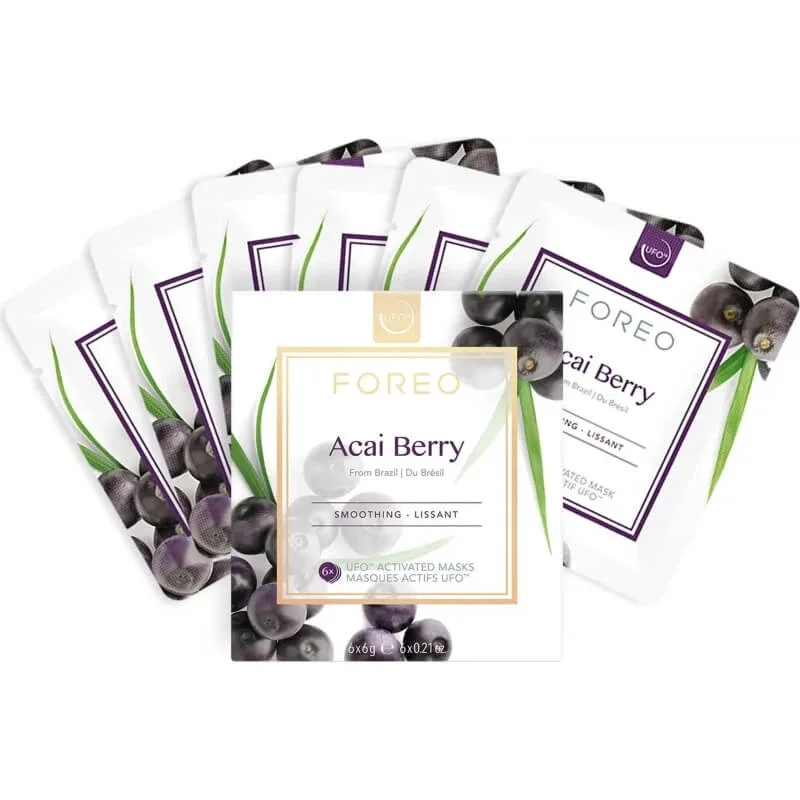 Măști Foreo Acai Berry UFO Activated – 6 măști de netezire a tenului, câte 6 gr fiecare — preț și oferte