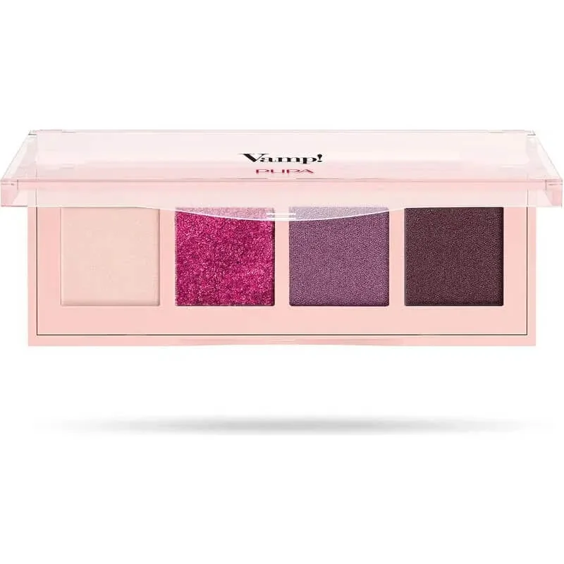 Pupa vamp! - paletă cu 4 farduri de ochi nr. 004 vibrant plum — preț și oferte