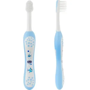 Set Chicco cu 2 periuțe de dinți pentru copii cu vârsta între 6 și 36 de luni