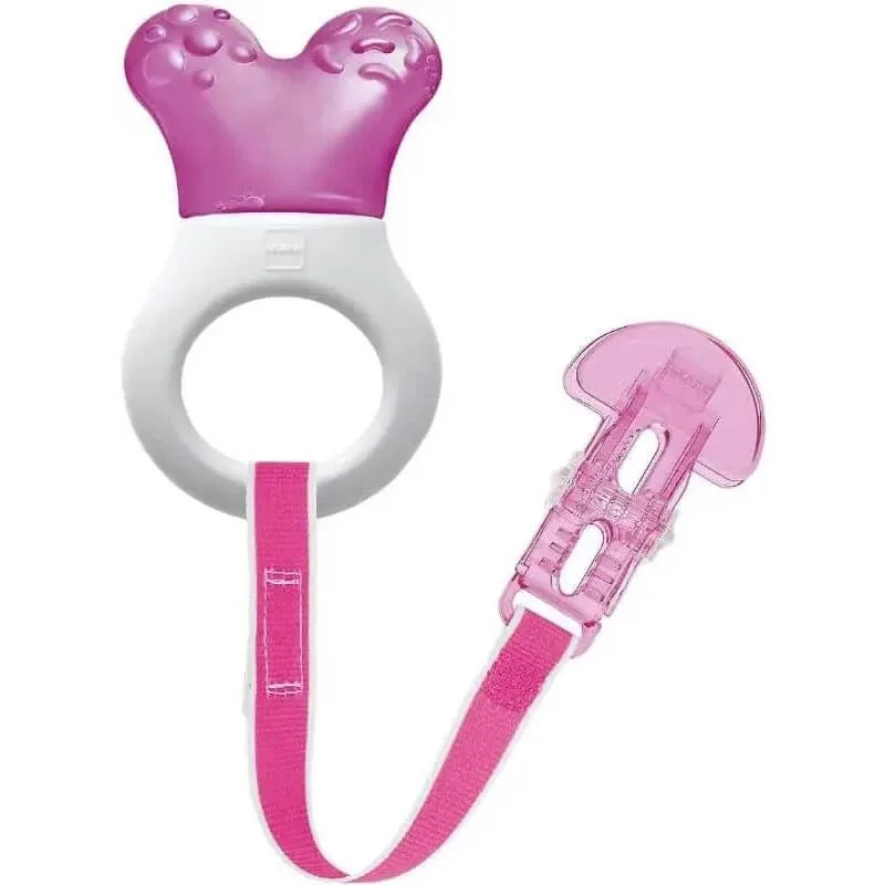 Mam Mini cooler &amp; clip 2m+ - jucărie de masaj pentru gingii, roz — preț și oferte