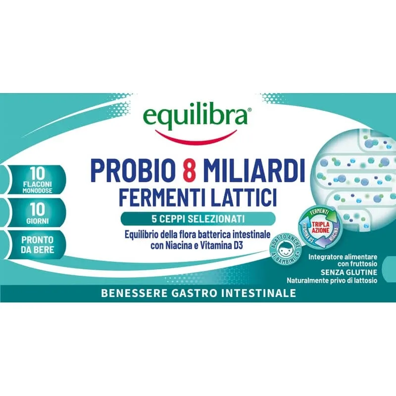 Equilibra Probio 8 miliarde – supliment cu bacterii lactice, 10 flacoane — preț și oferte