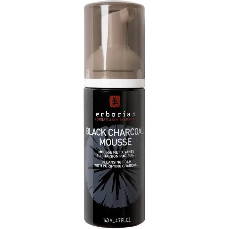 Erborian Black Charcoal Mousse – spumă de curățare purificatoare coreeană, 140 ml — preț și oferte