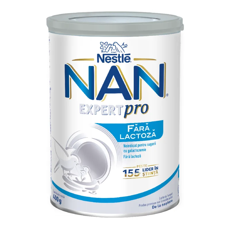 Formula de lapte praf Fara Lactoza Nan Expert Pro, +0 luni, 400 g, Nestle — preț și oferte