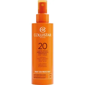 Collistar cremă solară SPF 20, spray cu textură de lapte, hidratantă pentru față și corp, protecție medie, 200 ml
