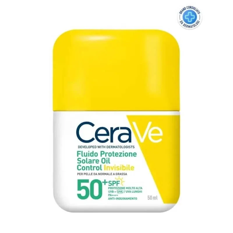 Cerave cremă solară pentru față SPF 50+, fluid cu efect de control al sebumului, invizibilă, protecție foarte ridicată, 50 ml — preț și oferte