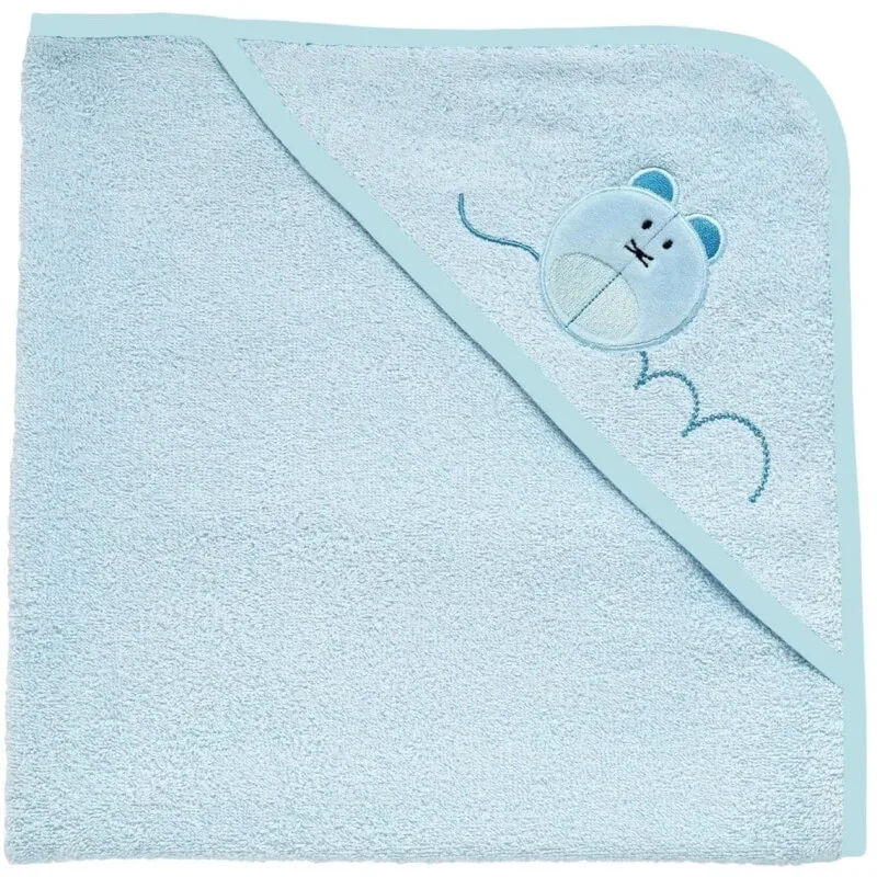 Halat de baie pătrat din bumbac de la Chicco, cu șoricel albastru, 0 luni+ — preț și oferte