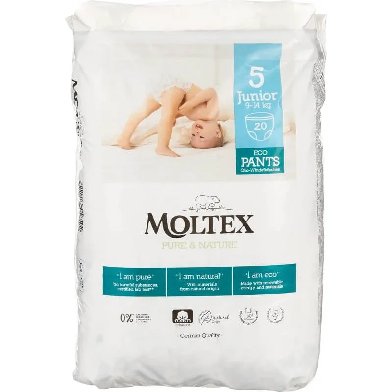 Moltex 20 de scutece tip chiloți, mărimea 5 junior (9-14 kg) — preț și oferte