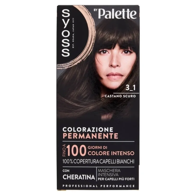 Paleta Syoss – vopsire permanentă 3-1, castaniu închis — preț și oferte