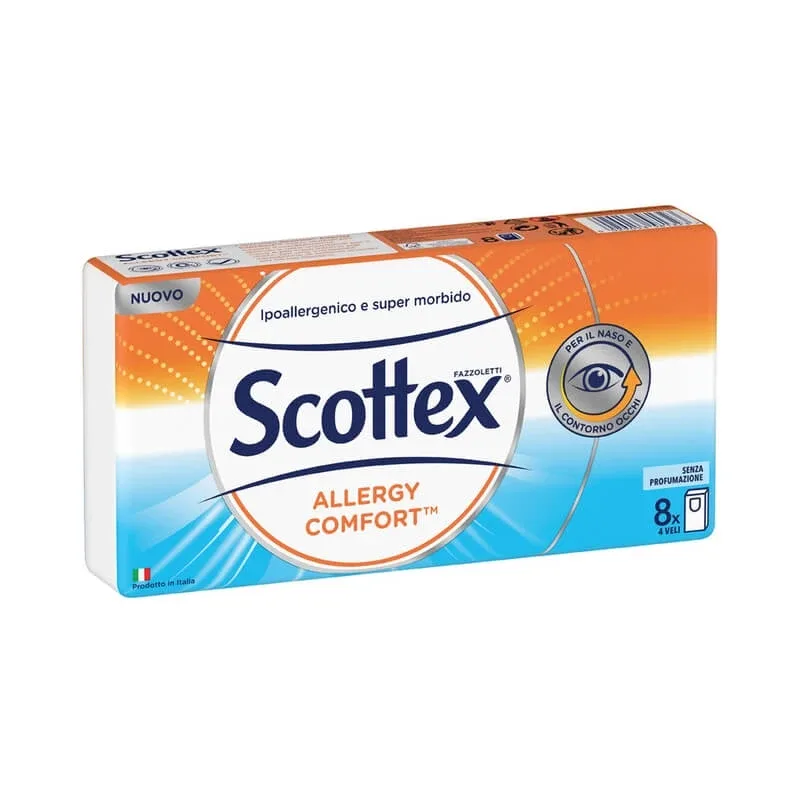 Scottex Allergy Comfort – șervețele delicate și ultra-absorbante pentru nas și ochi, 8 pachete — preț și oferte