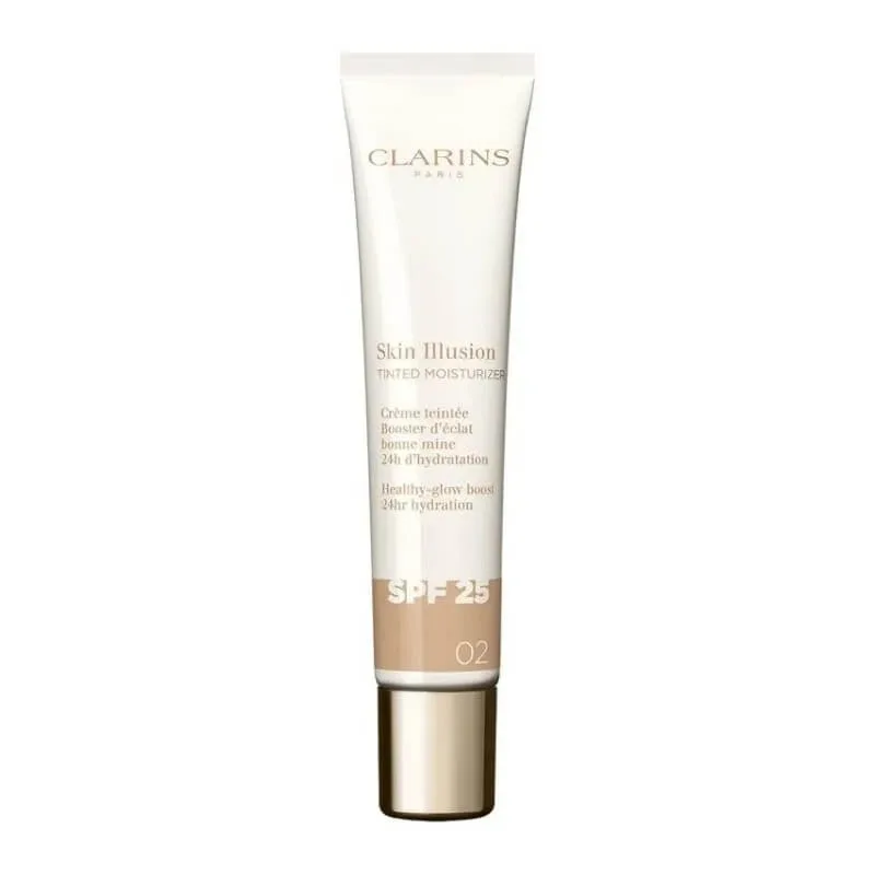Clarins Skin Illusion Tinted Moisturizer – cremă hidratantă colorată cu SPF 25, nr. 02 — preț și oferte