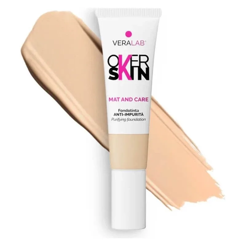 Veralab Overskin mat and care – fond de ten anti-imperfecțiuni nr. 3.5 light honey — preț și oferte