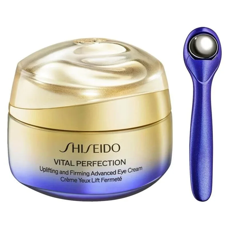 Shiseido Vital Perfection – Cremă avansată pentru ochi cu efect de ridicare și fermitate – cremă pentru conturul ochilor cu efect de fermitate, 15 ml + instrument de masaj — preț și oferte