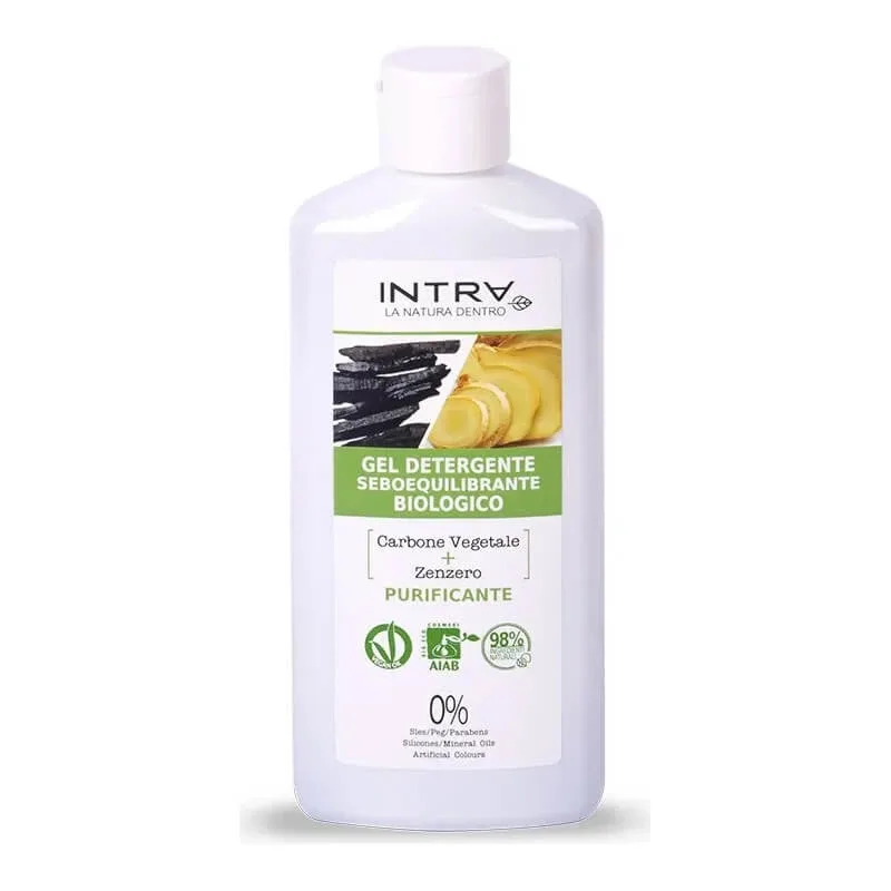 Intra Cărbune vegetal &amp; ghimbir - gel demachiant seboregulator 200 ml — preț și oferte