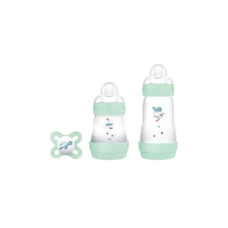 Mam Easy Start – 2 biberoane pentru nou-născuți cu tetină originală, de la 0 luni, de 130 ml și 260 ml – verde — preț și oferte