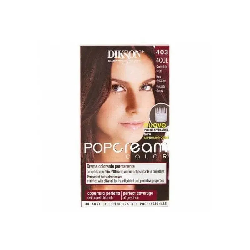 Dikson Pop cream color – cremă de vopsit permanentă nr. 403 ciocolată neagră — preț și oferte