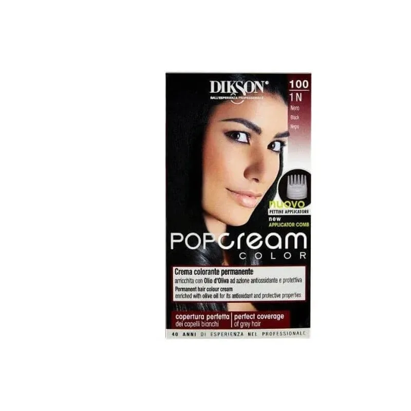 Dikson Pop cream color – cremă de vopsit permanentă nr. 100 negru — preț și oferte