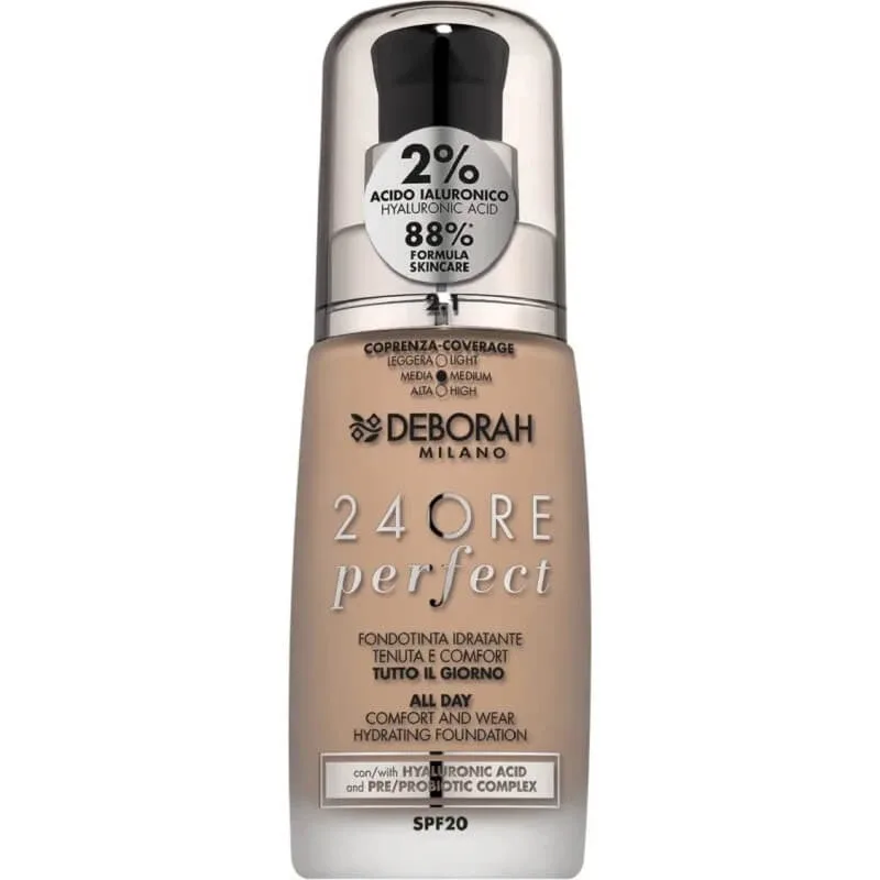 Deborah 24ore perfect SPF 20 – fond de ten fluid – nr. 2,1 vanilla — preț și oferte