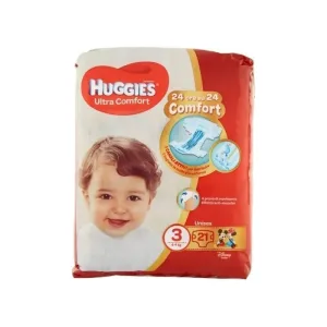 Huggies Ultra Comfort unisex – 21 de scutece mărimea 3, de la 4 la 9 kg