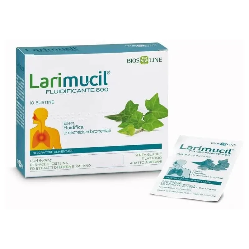 Larimucil fluidifiant 600 – supliment alimentar pentru tuse productivă și flegmă, 10 plicuri — preț și oferte