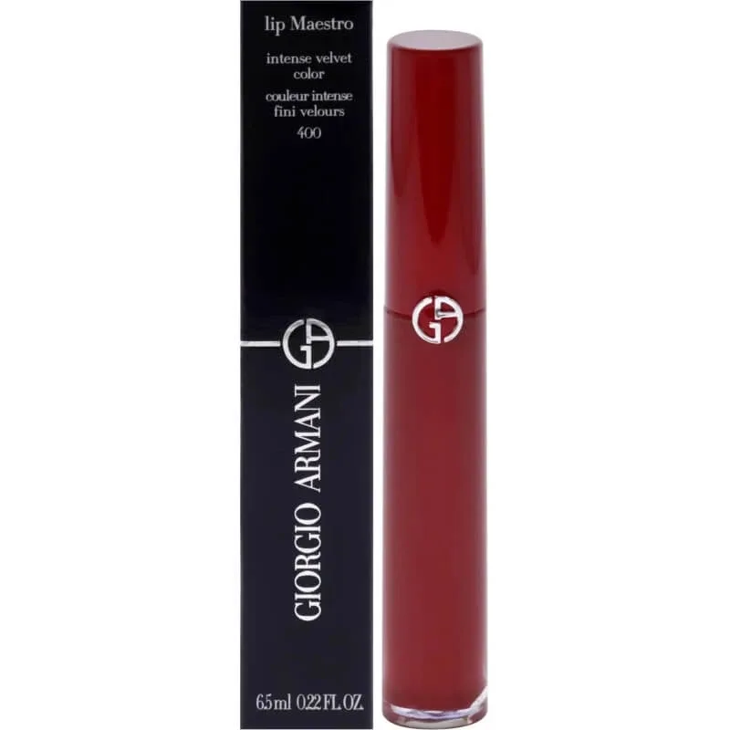 Giorgio Armani Lip Maestro – ruj lichid mat, cu finisaj catifelat, nr. 400 The Red — preț și oferte