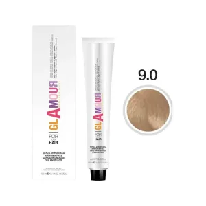 Glamour Cremă de vopsit părul fără amoniac – cremă de vopsit părul nr. 9.0 blond foarte deschis