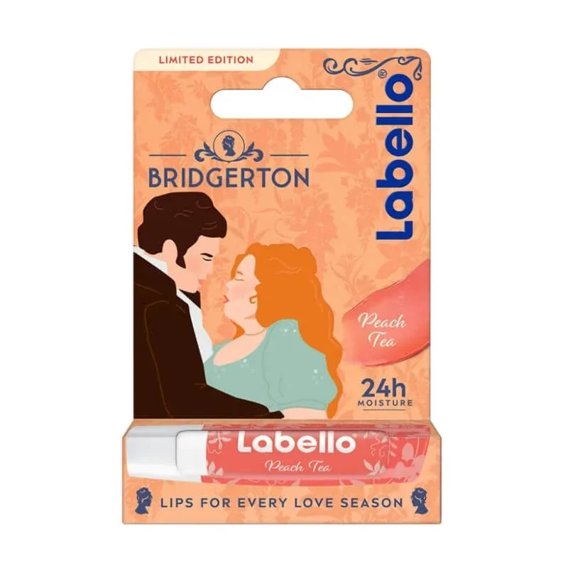 Labello Bridgerton Peach Teashine – balsam de buze hidratant 24 de ore cu uleiuri naturale, 5,5 ml — preț și oferte