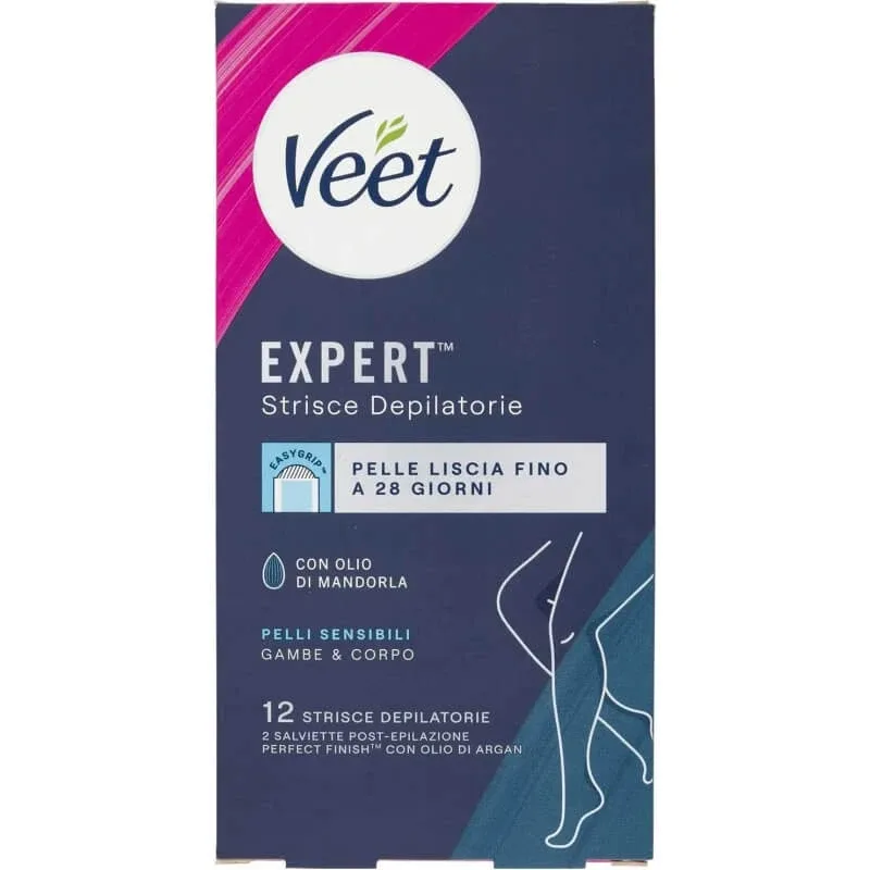 Veet Expert - 12 benzi de epilare pentru corp, destinate tenurilor sensibile — preț și oferte