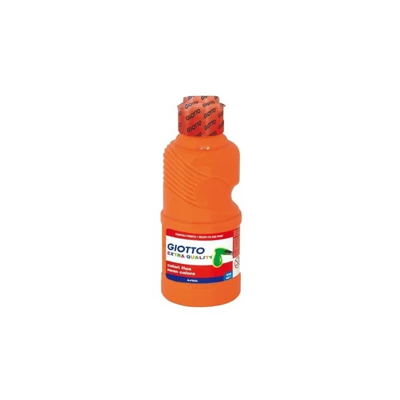 Giotto Tempera, vopsea gata de utilizare, culoare portocaliu fluorescent, flacon de 250 ml (ambalaj deteriorat) — preț și oferte