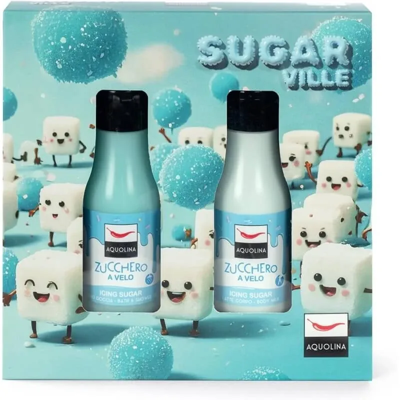 Aquolina set cadou cu zahăr pudră – gel de duș 125 ml + lapte de corp 125 ml — preț și oferte