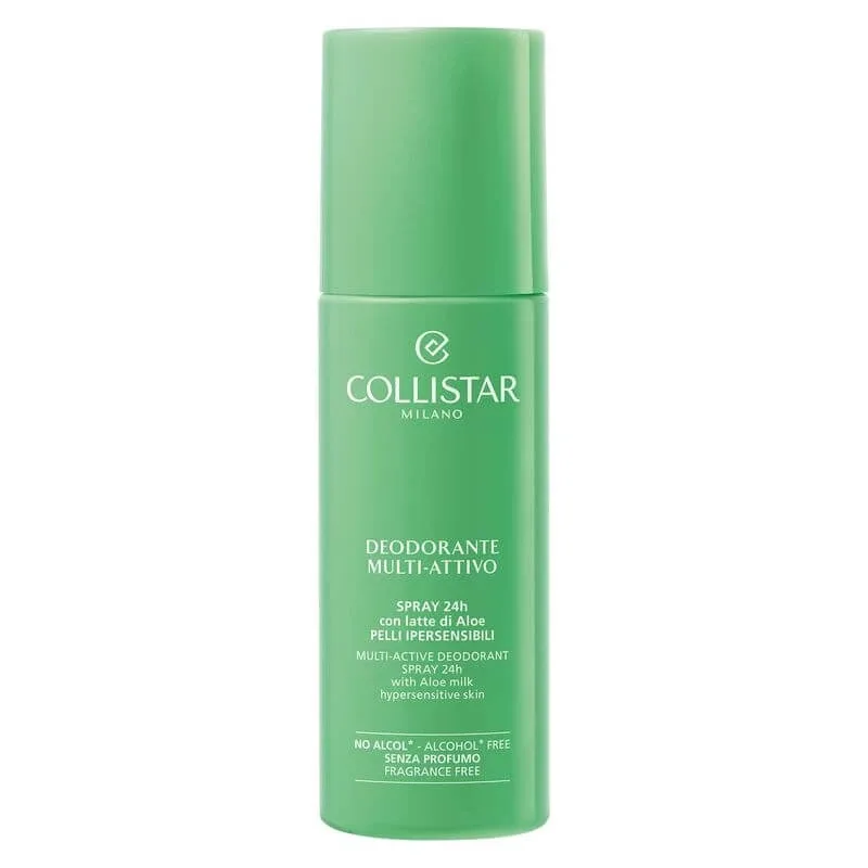 Collistar deodorant multi-activ – spray cu efect de 24 de ore cu lapte de aloe pentru pielea hipersensibilă, 100 ml — preț și oferte