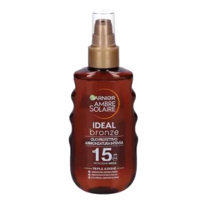 Garnier cremă de protecție solară SPF 15 cu ulei Ambre Solaire Ideal Bronze, bronz intens, protecție medie, 150 ml