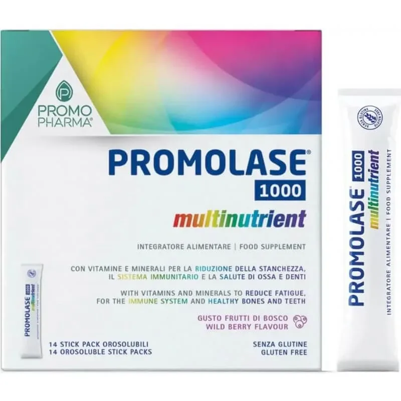 Promolase 1000 Multinutrient 14 stick-uri – supliment alimentar cu vitamine și minerale — preț și oferte