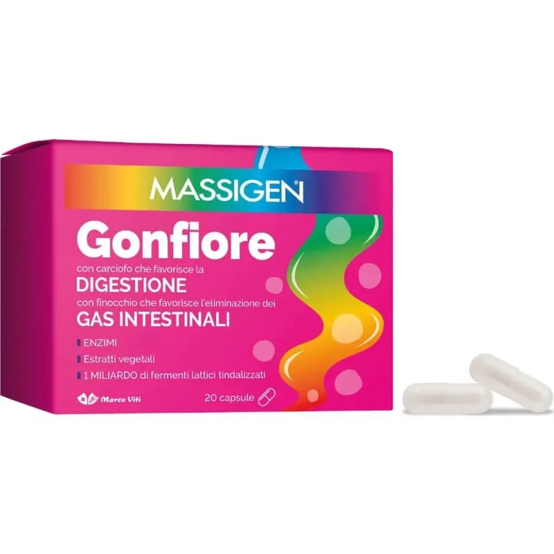 Massigen pentru balonare, 20 de capsule – supliment alimentar pentru eliminarea gazelor intestinale — preț și oferte