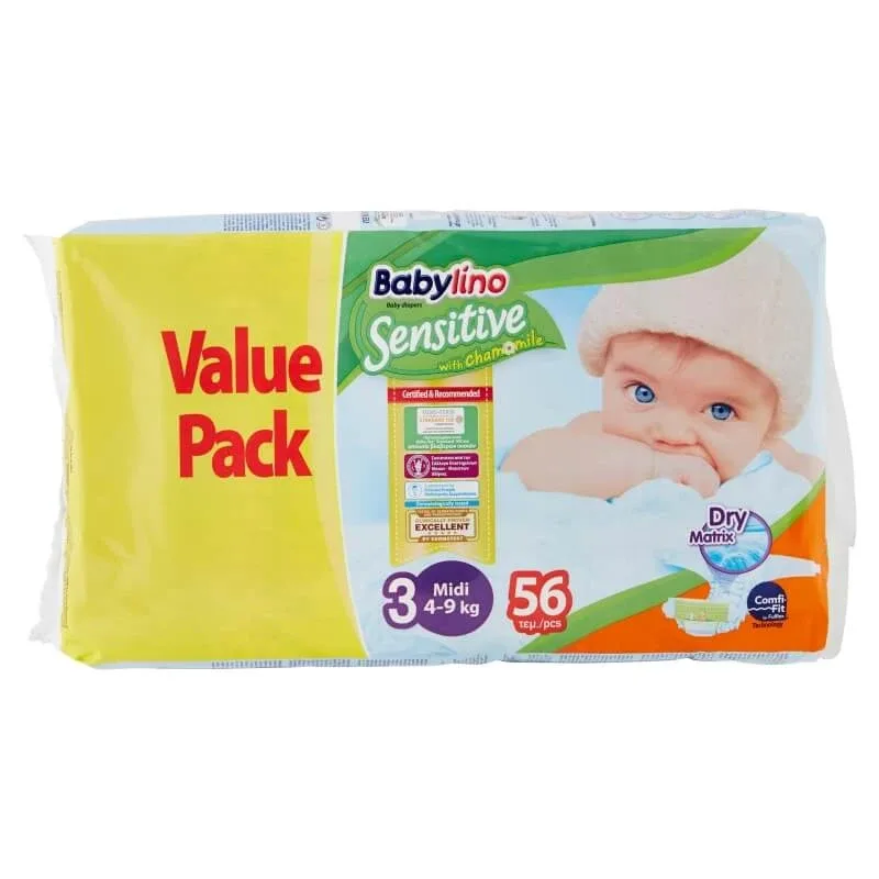 Babylino Sensitive - 56 de scutece mărimea 3 (4-9 kg) — preț și oferte
