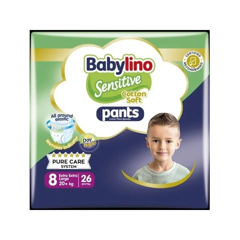 Babylino Sensitive - 26 de scutece tip chiloți, mărimea 8 extra extralarge (20+ kg) — preț și oferte