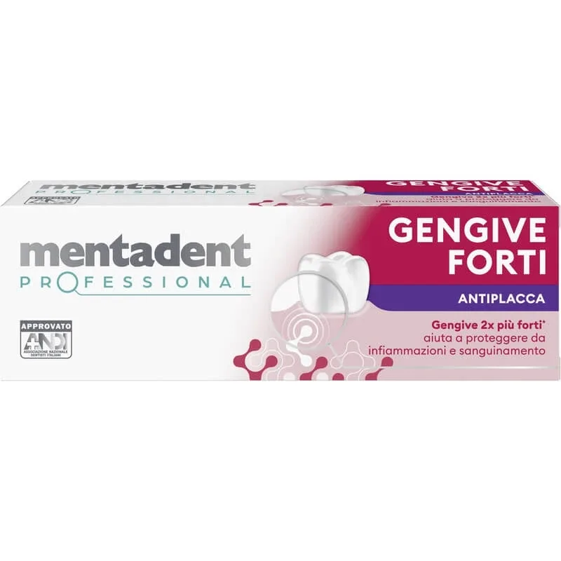 Mentadent Professional pentru gingii puternice – pastă de dinți împotriva plăcii bacteriene și a tartrului, 75 ml — preț și oferte