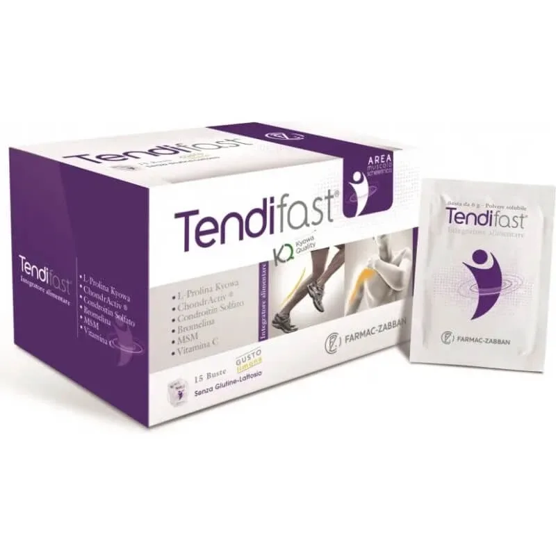 Tendifast 15 plicuri cu aromă de lămâie – supliment alimentar benefic pentru sistemul musculo-scheletic — preț și oferte