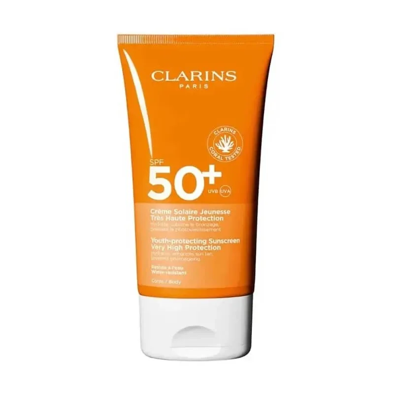 Clarins cremă solară SPF 50+ pentru corp, protecție foarte ridicată, 150 ml — preț și oferte