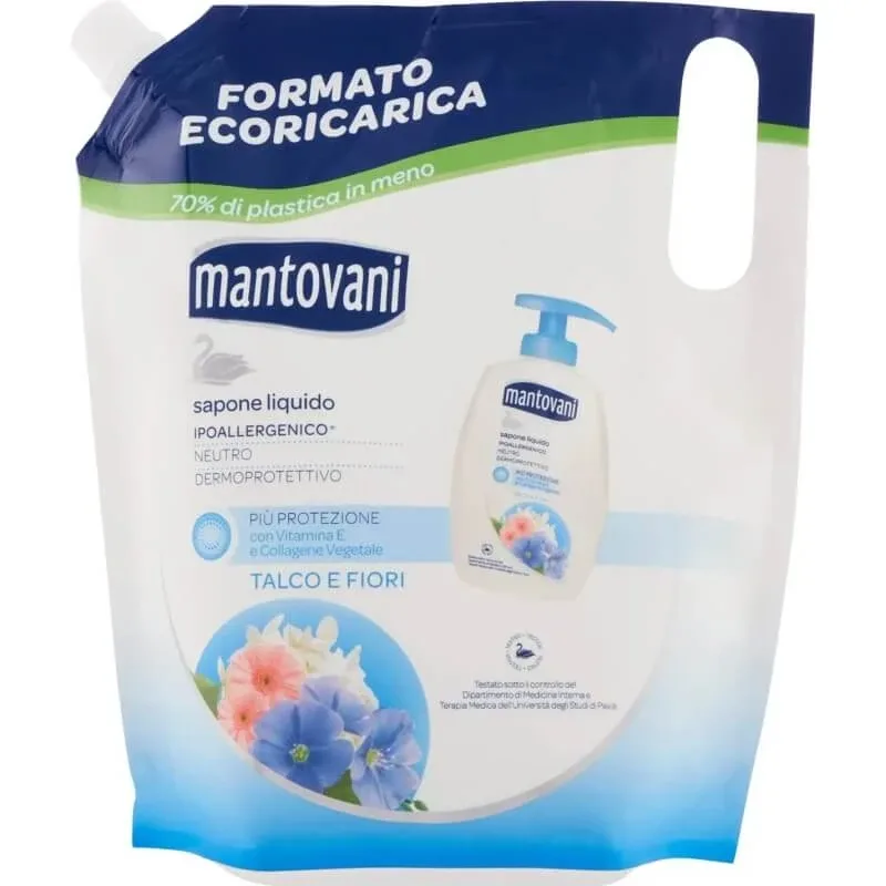 Mantovani Talco e fiori – săpun lichid hipoalergenic – rezerve de 750 ml — preț și oferte
