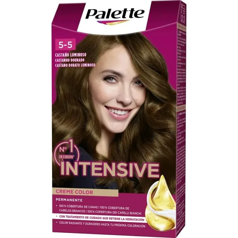 Palette Intensive creme color – vopsea permanentă de păr nr. 5.5, castaniu strălucitor — preț și oferte