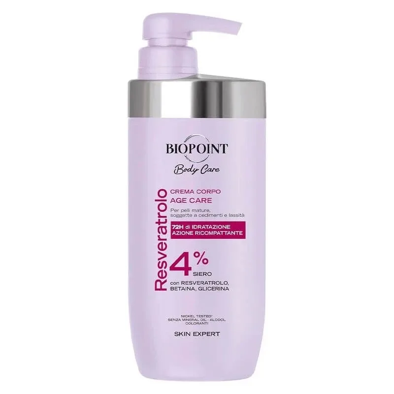 Biopoint Age Care Resveratrol 4% – cremă de corp pentru piele matură, cu efect de refacere a fermității, 500 ml — preț și oferte