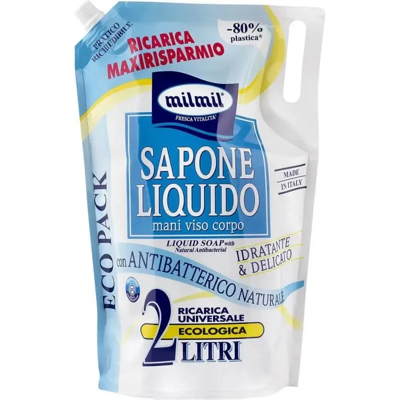 Mil mil Săpun lichid nutritiv și delicat pentru mâini, față și corp – rezerve de 2 lt — preț și oferte