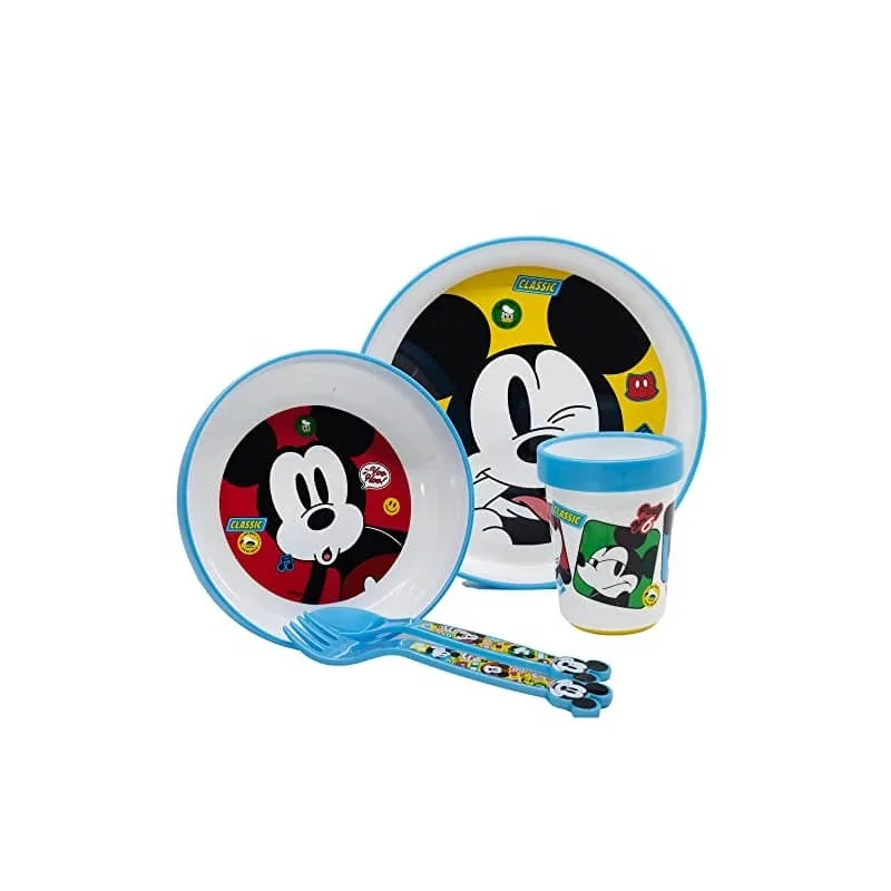 Disney Mickey Mouse – set de masă compus din farfurie, pahar și tacâmuri — preț și oferte