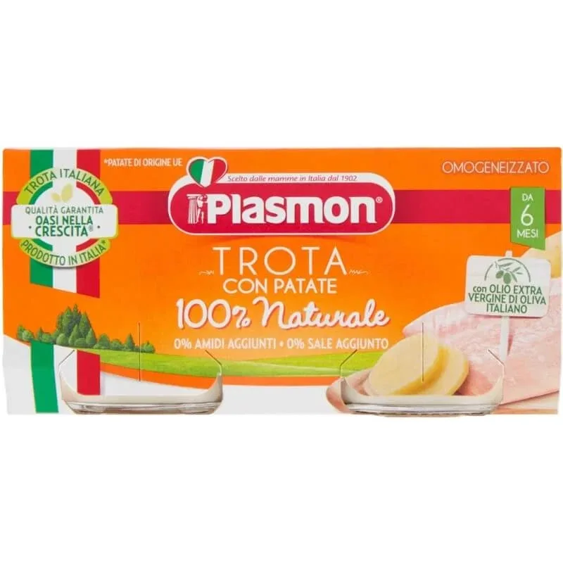Plasmon omogenizat cu păstrăv și cartofi, 2 x 80 g — preț și oferte