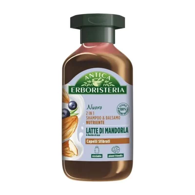 Antica Erboristeria Șampon și balsam 2 în 1 hrănitor cu lapte de migdale pentru păr uscat și fragil 250 ml — preț și oferte