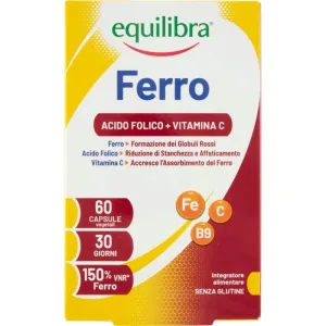 Equilibra Fier 60 capsule – supliment alimentar cu vitamine, minerale și acid folic
